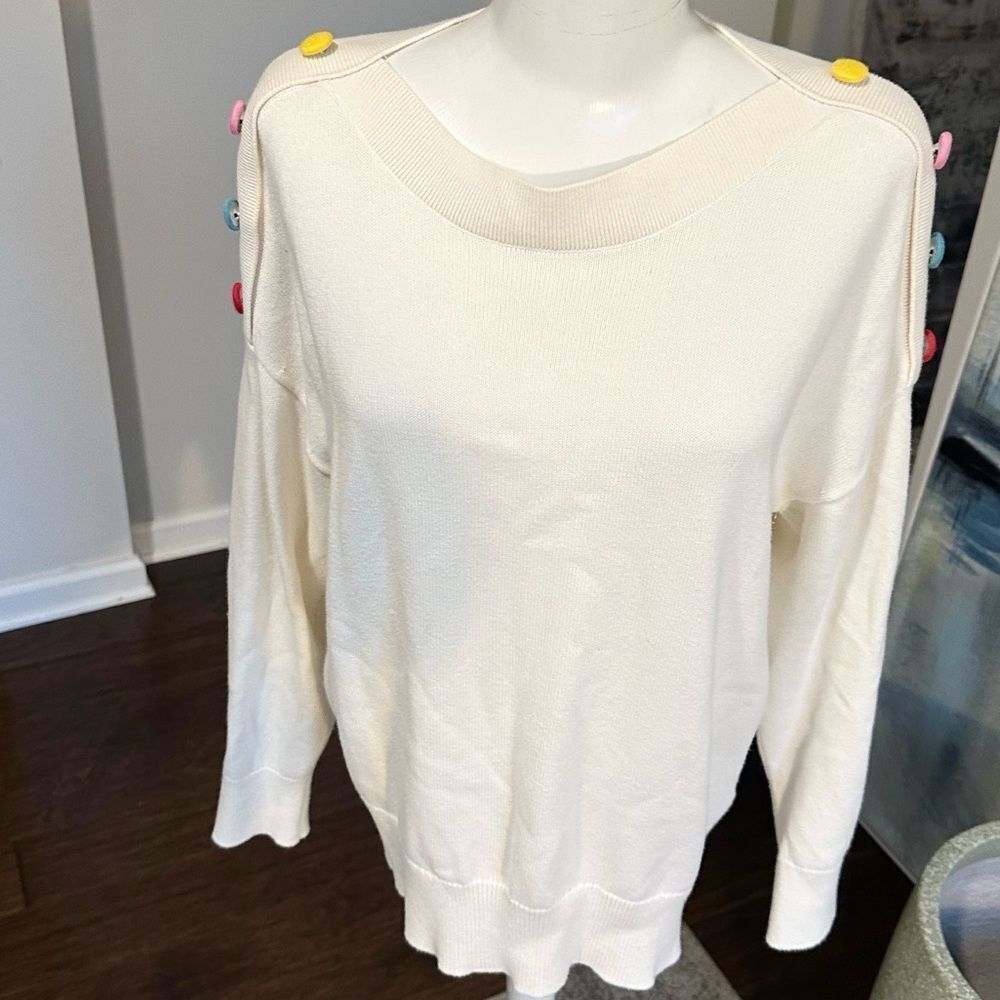 Boden Multi-colored Button Sweater 14/L